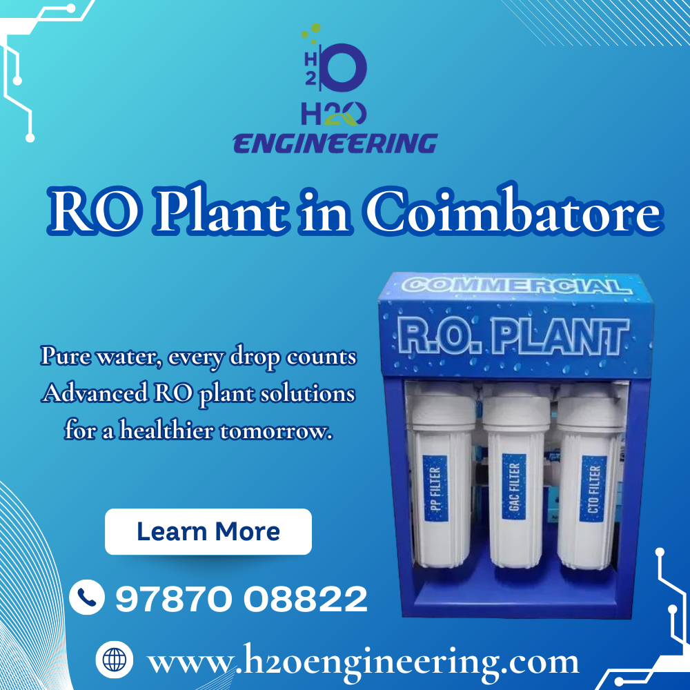 RO Plant Dealer in Coimbatore by H2O Engineering