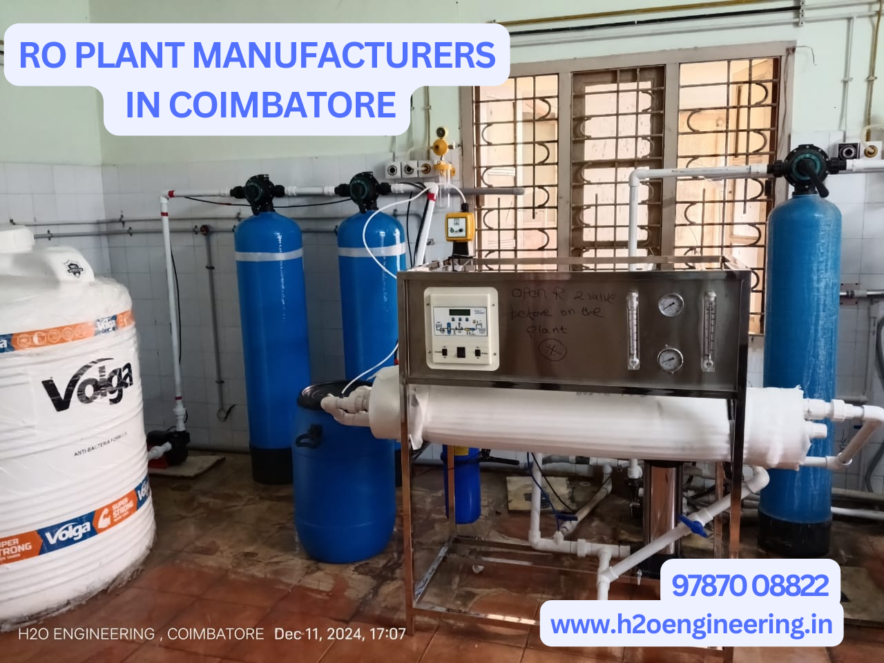RO Plant Manufacturers in Coimbatore by H2O Engineering