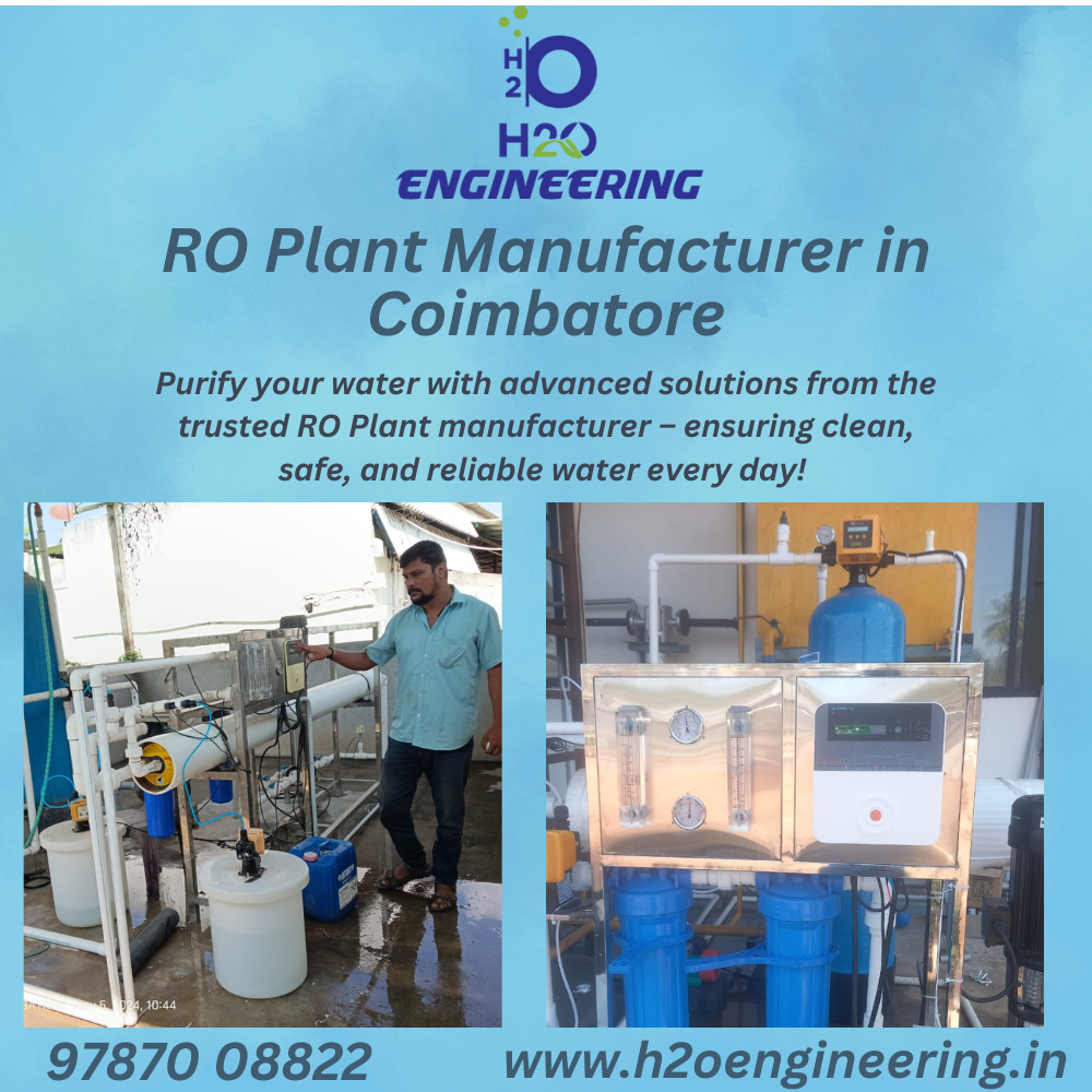 RO Plant Dealer Coimbatore by H2O Engineering